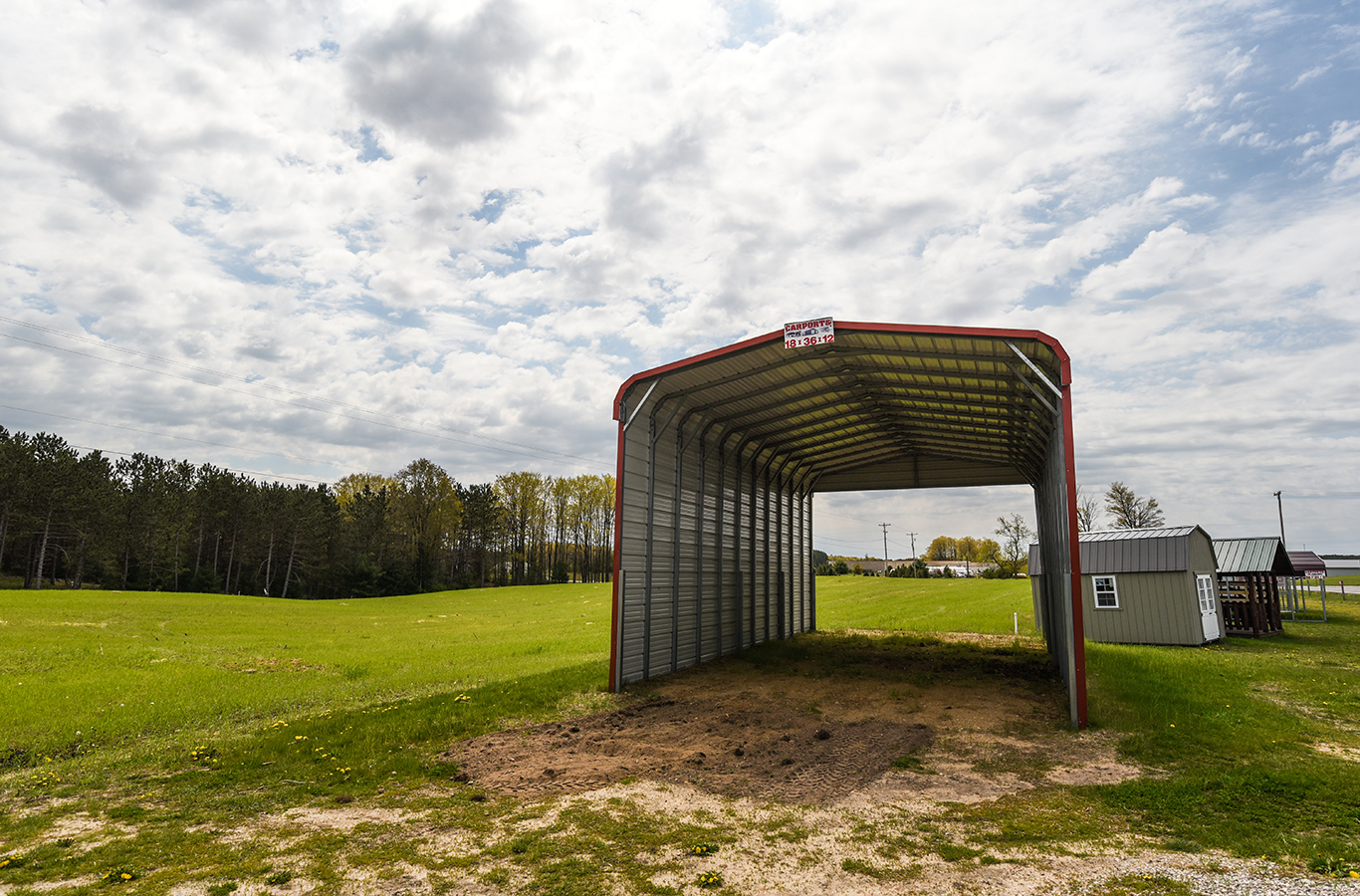  Some buildings we have onsite at our Buckley location include small cabins, sheds, carports and garages. 