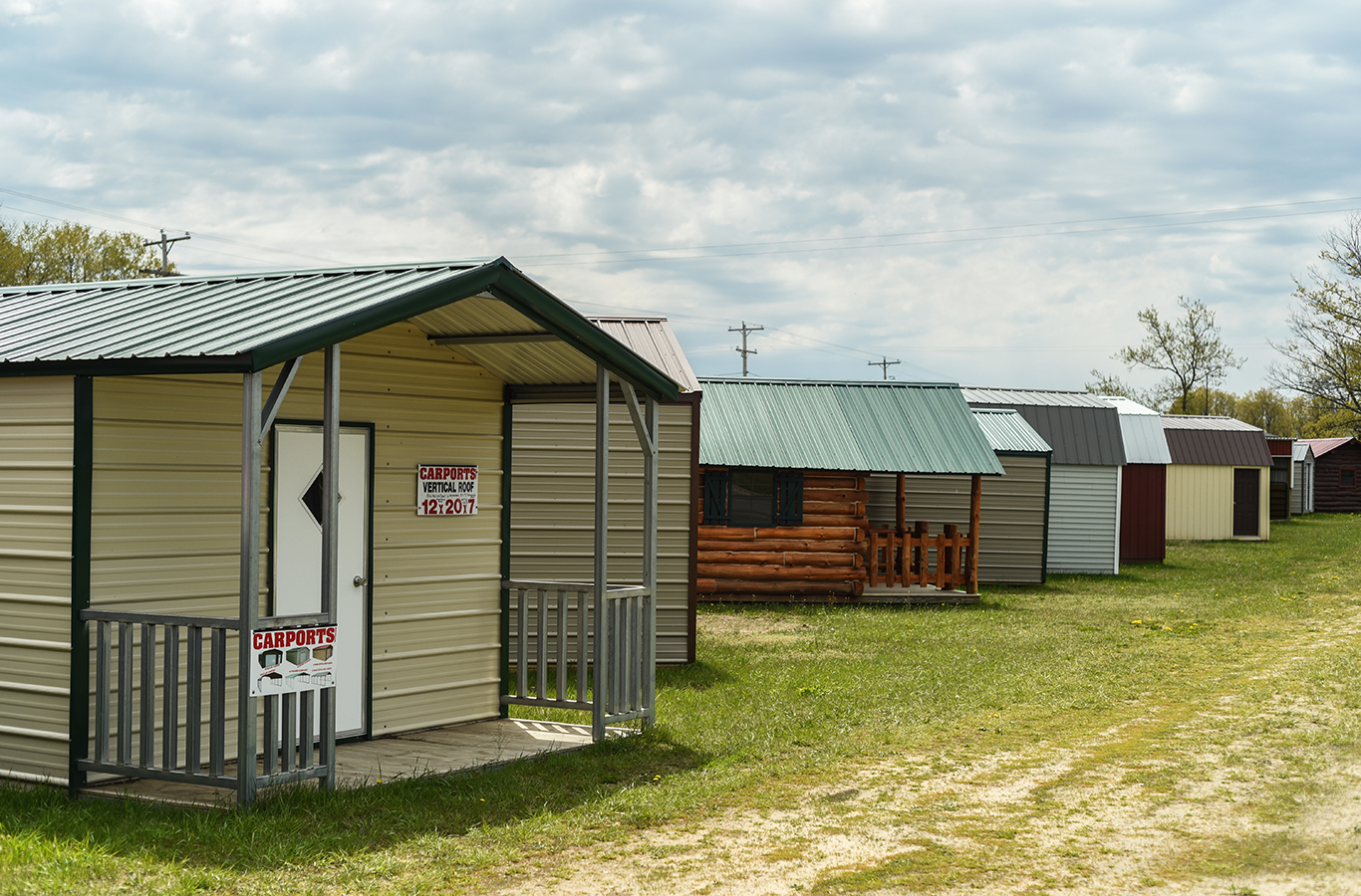  Some buildings we have onsite at our Buckley location include small cabins, sheds, carports and garages. 