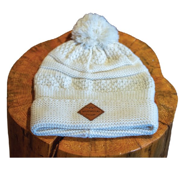 Knit Hat with Pom Ivory