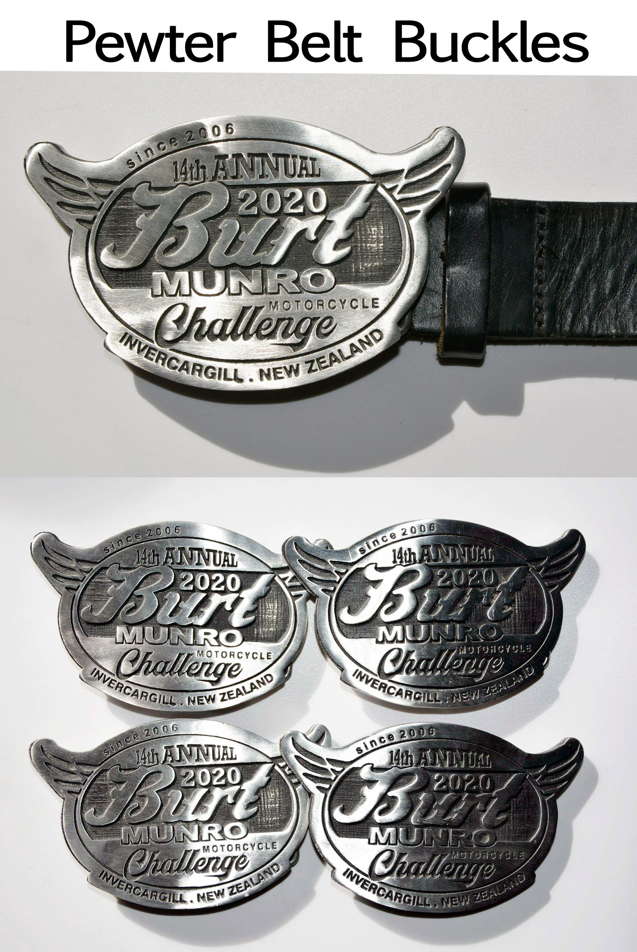 2020 Burt Munro PEWTER belt buckle