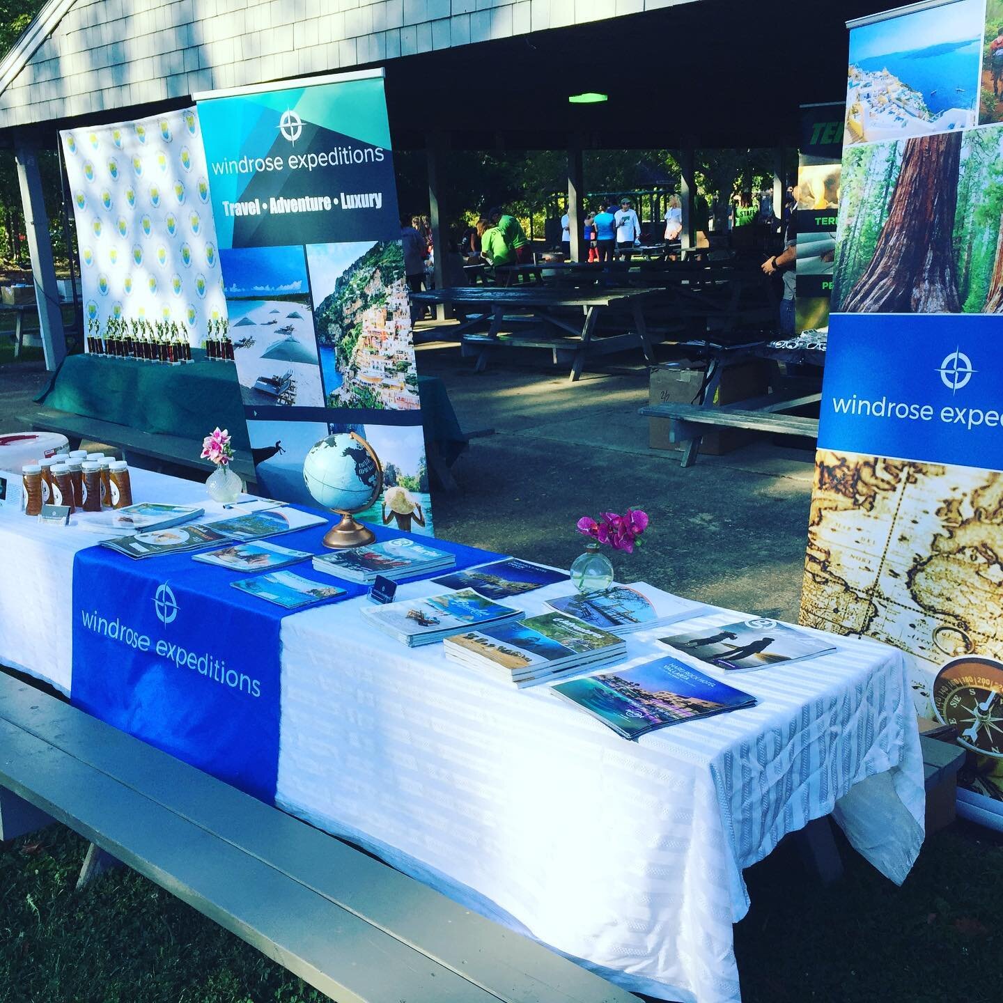 We are all set up at the #bristolwarreneducationfoundation #foodtruck5k Come support a great cause, learn about travel and enjoy free honey tastings from #littlewhitebarnapiary
Contact me:
Mtroia@windroseexpeditions.com
508-514-0251
www.windroseexped