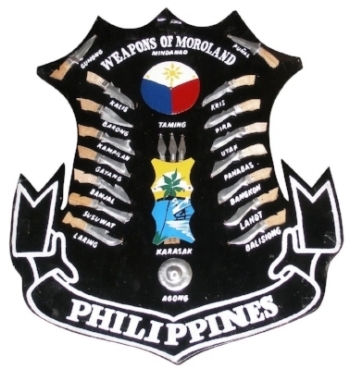 The "Weapons of Moroland" shield--a testament to one's "Filipino-ness."