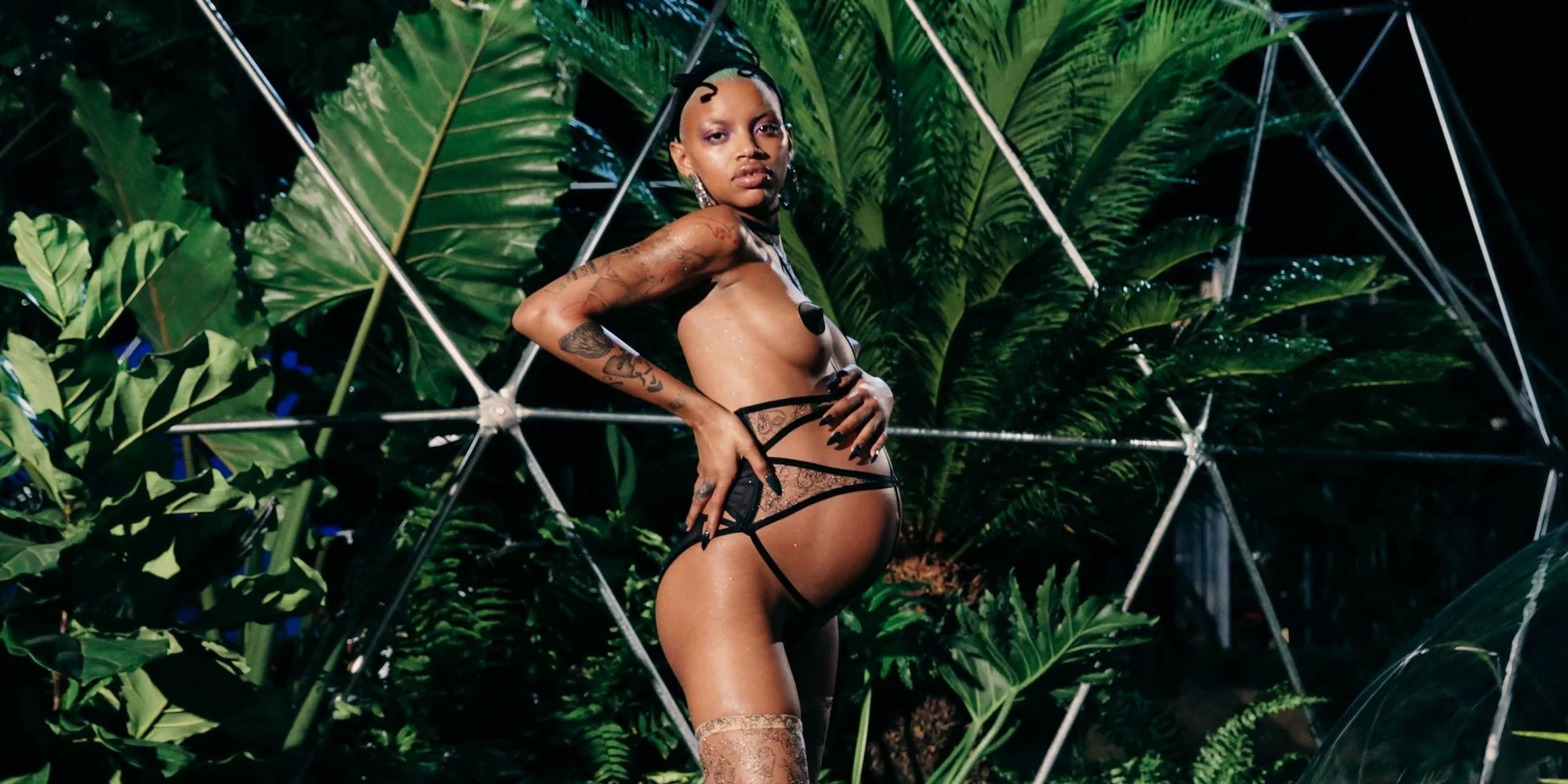 Slick Woods confirmed she gave birth to a baby boy right after walking Rihanna's Savage x Fenty show during New York Fashion Week. (Source: Harper’s Bazaar )