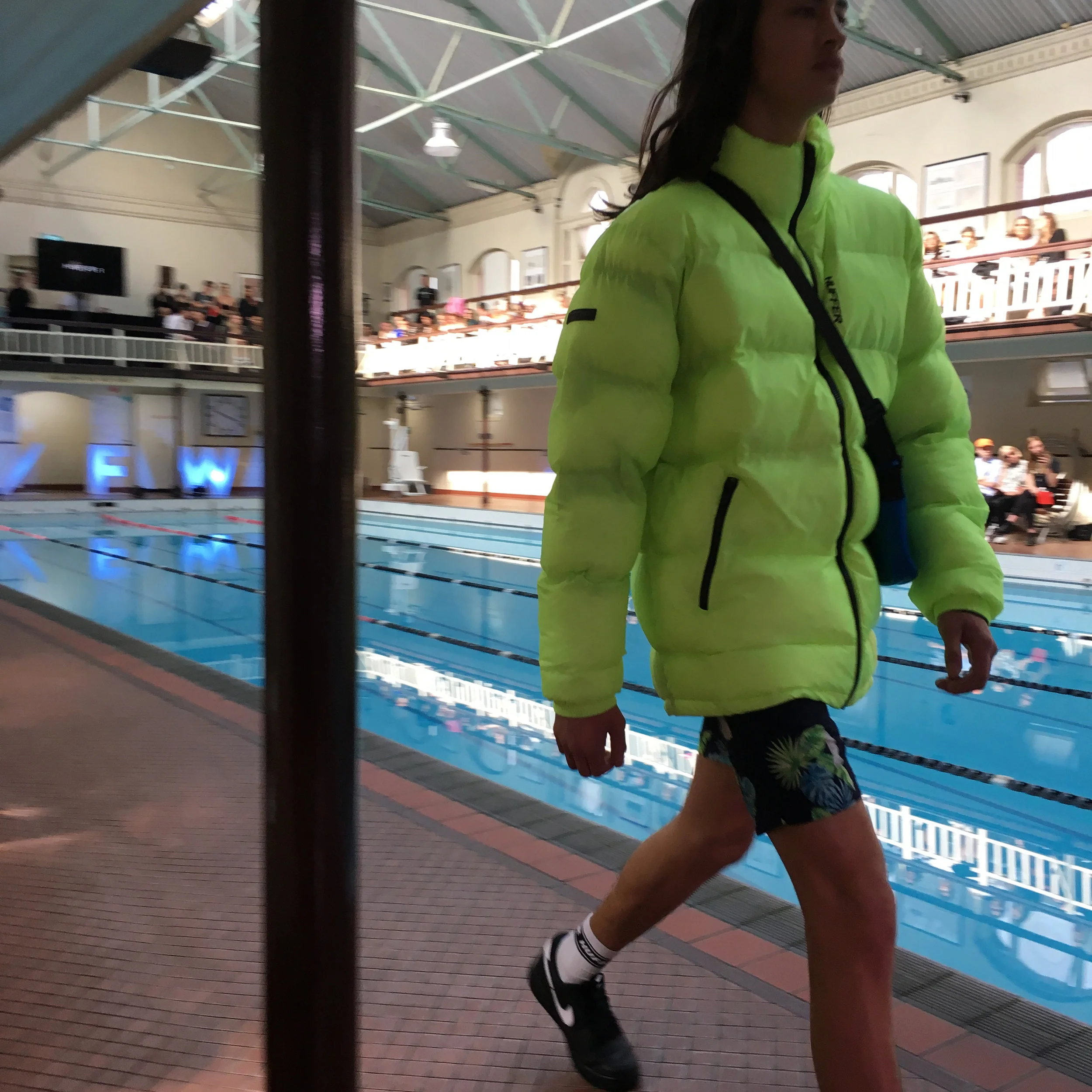 Neon Puffers, Socks and Sandals: Everything we saw at the M/FW Poolside Runway