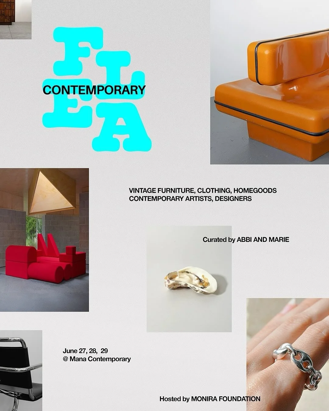 @studioroosi will show archival works that merge art and design, drawn from past exhibitions, as part of Contemporary Flea. Curated by @abbiandmarie, the market will feature vintage furniture, clothing, home goods and contemporary art.

Held across 8