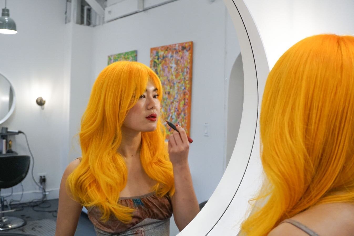 Had a wonderful time getting to touch up @olivekimoto hair. Upon getting her request via text a few weeks ago I contemplated on what type of yellow I would use, it looked like a very interesting shade. She mentioned to me it&rsquo;s her signature col