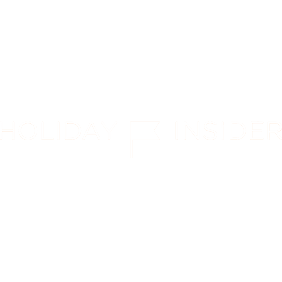 Holiday Insider logo with a black background and white text, featuring a small flag icon between the words 'Holiday' and 'Insider'.