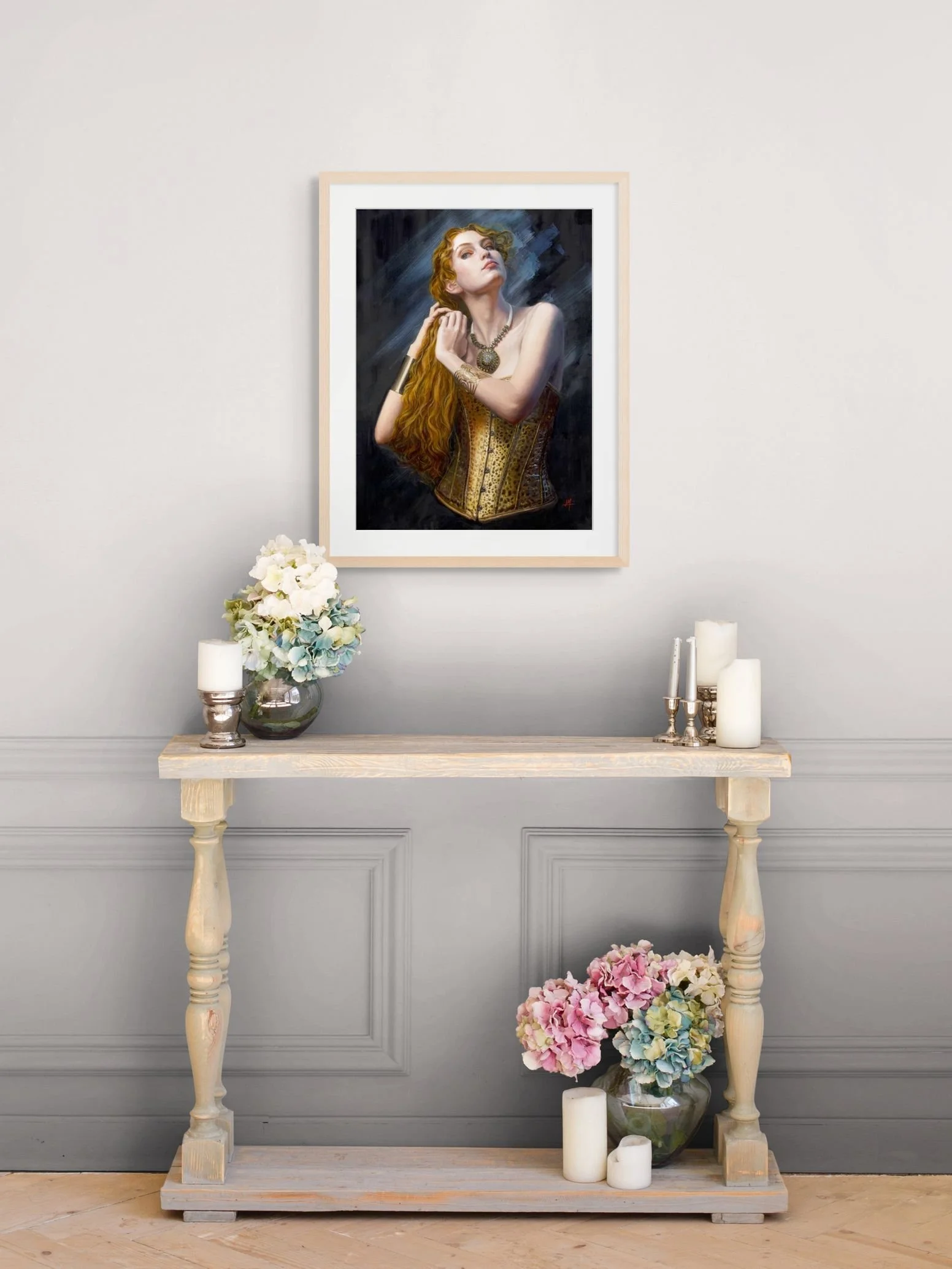 portrait of a beautiful young woman "Gilded Pleasure", Limited Edition Prints