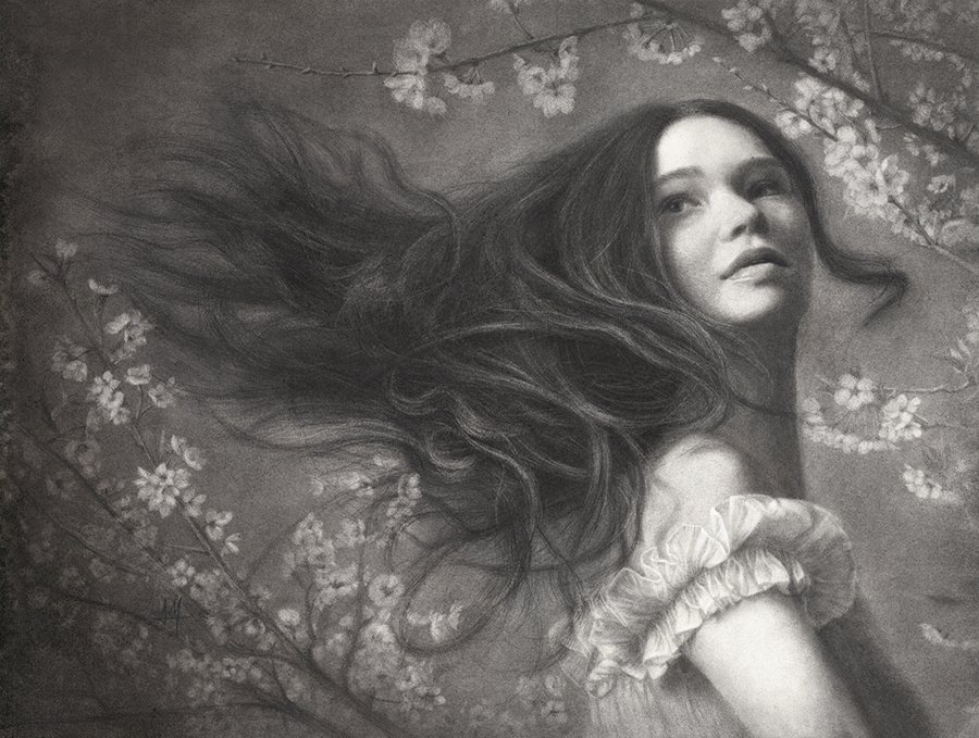 "Wild and Sweet", charcoal on watercolor paper, 24"x18", 2026. Available.