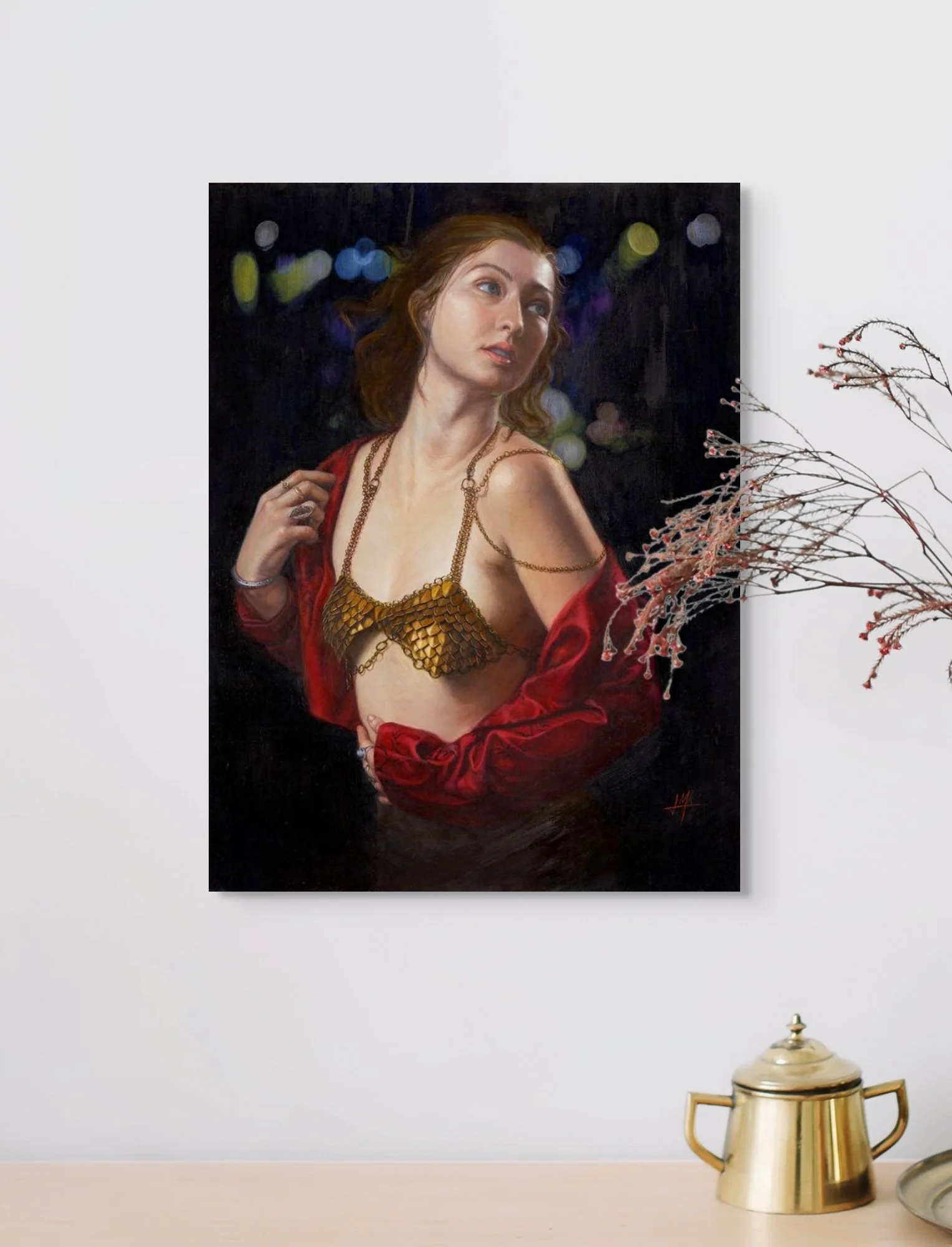 portrait of a beautiful young woman "Reclaim", original oil painting