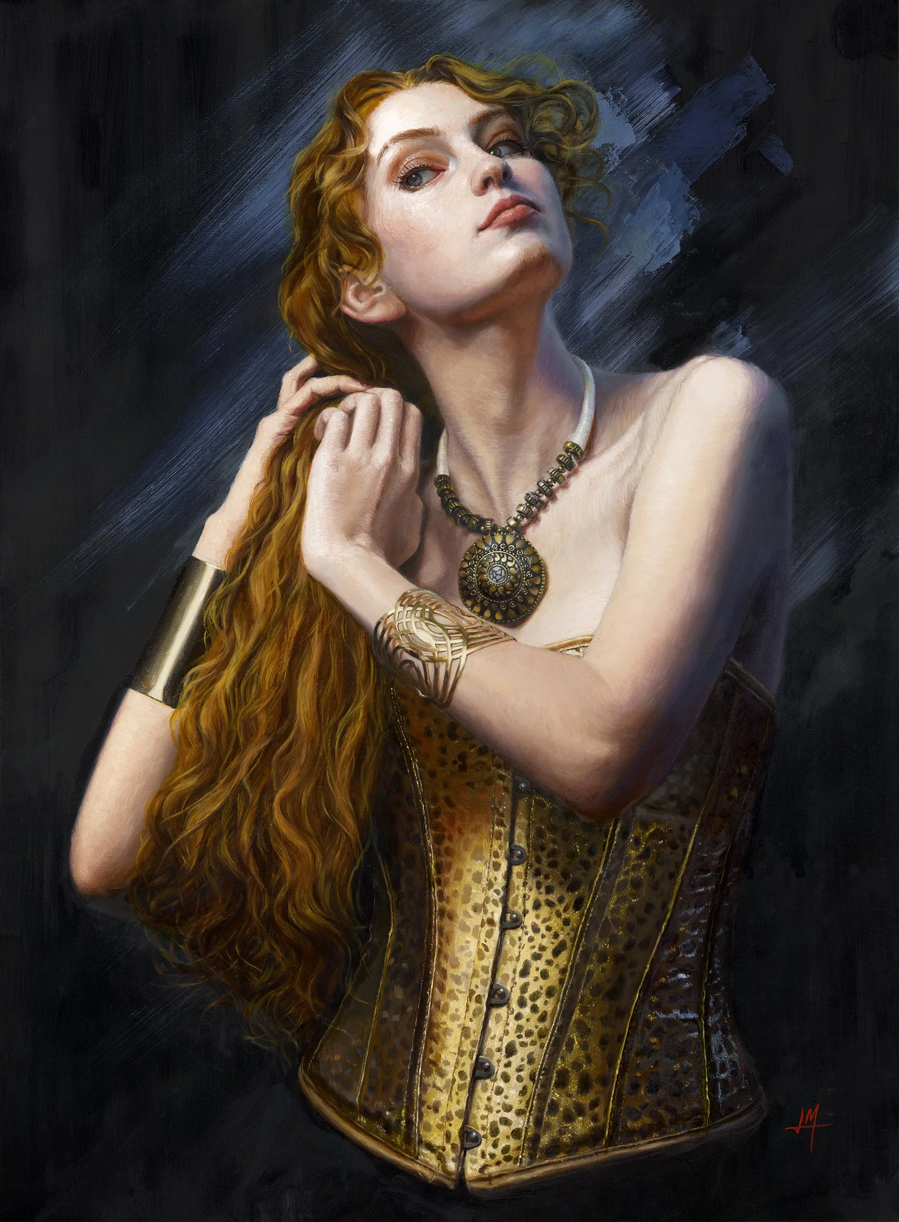 portrait of a beautiful young woman "Gilded Pleasure", Limited Edition Prints