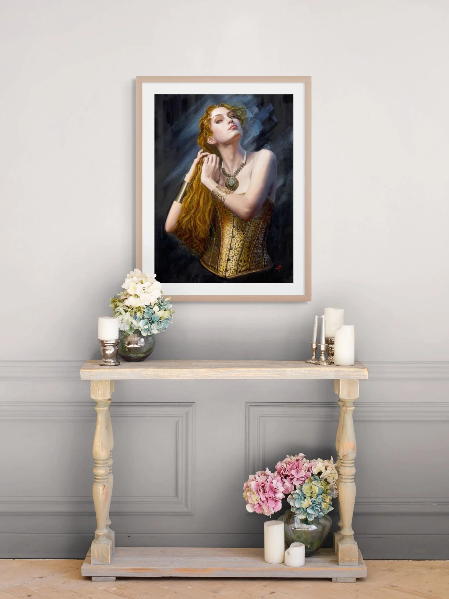 portrait of a beautiful young woman "Gilded Pleasure", Limited Edition Prints