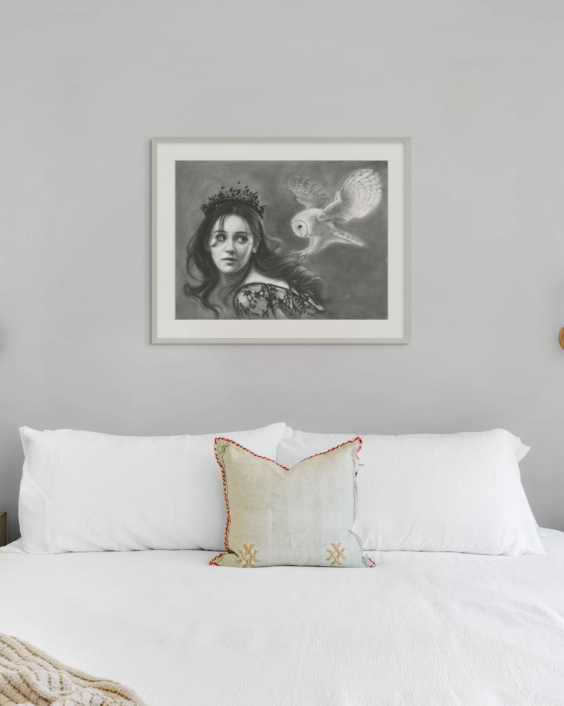 portrait of a beautiful young woman "Mischief at Dusk", original drawing