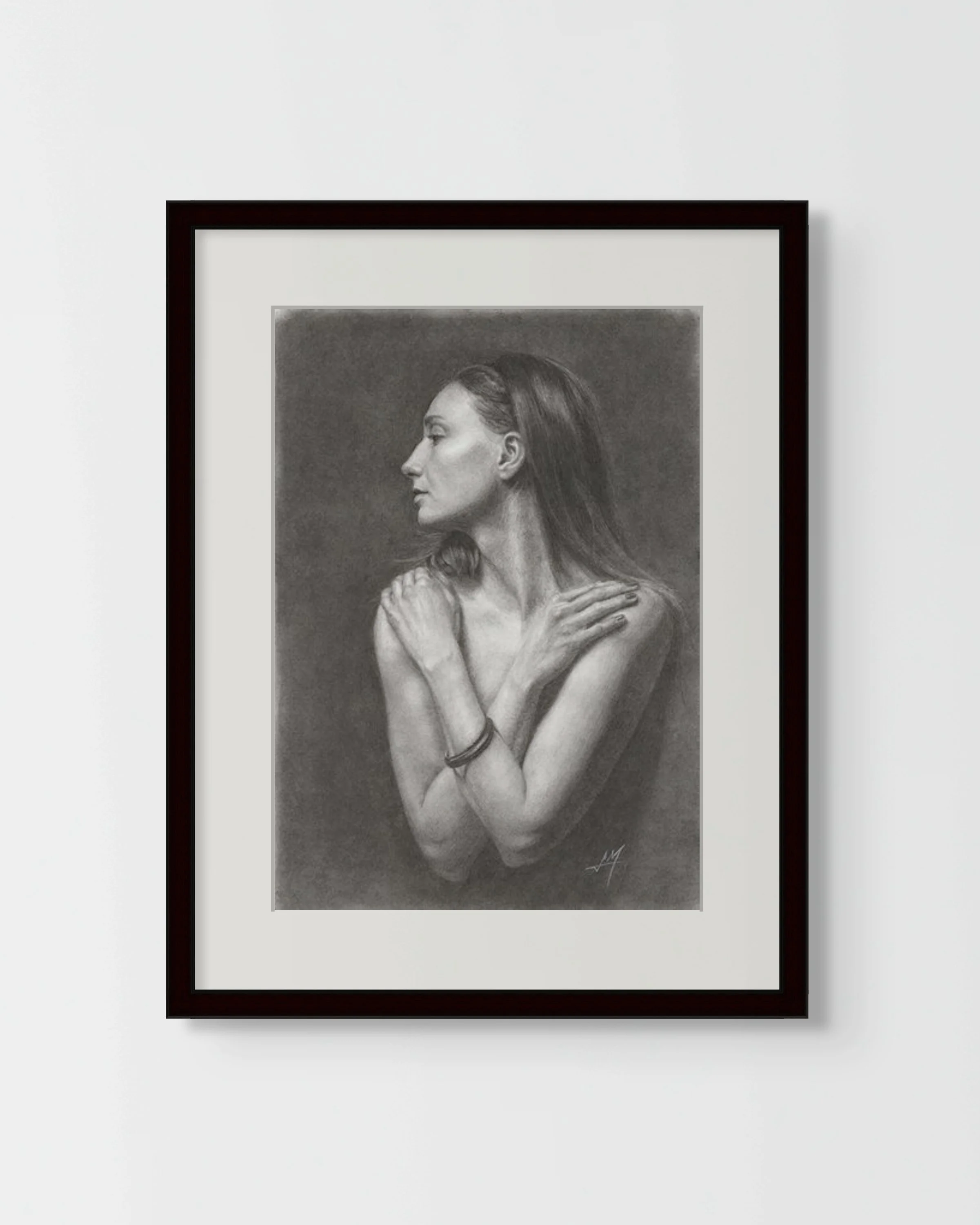 portrait of a beautiful young woman "Devotion", original drawing