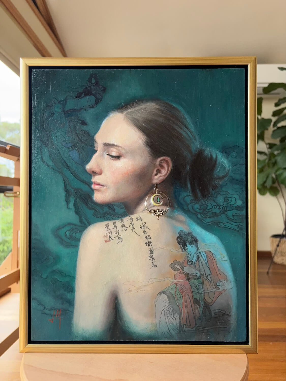 portrait of a beautiful young woman "Spiritualised", original oil painting