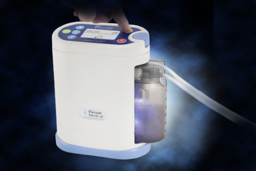 The WoundPro® wound vac control unit with built-in canister light