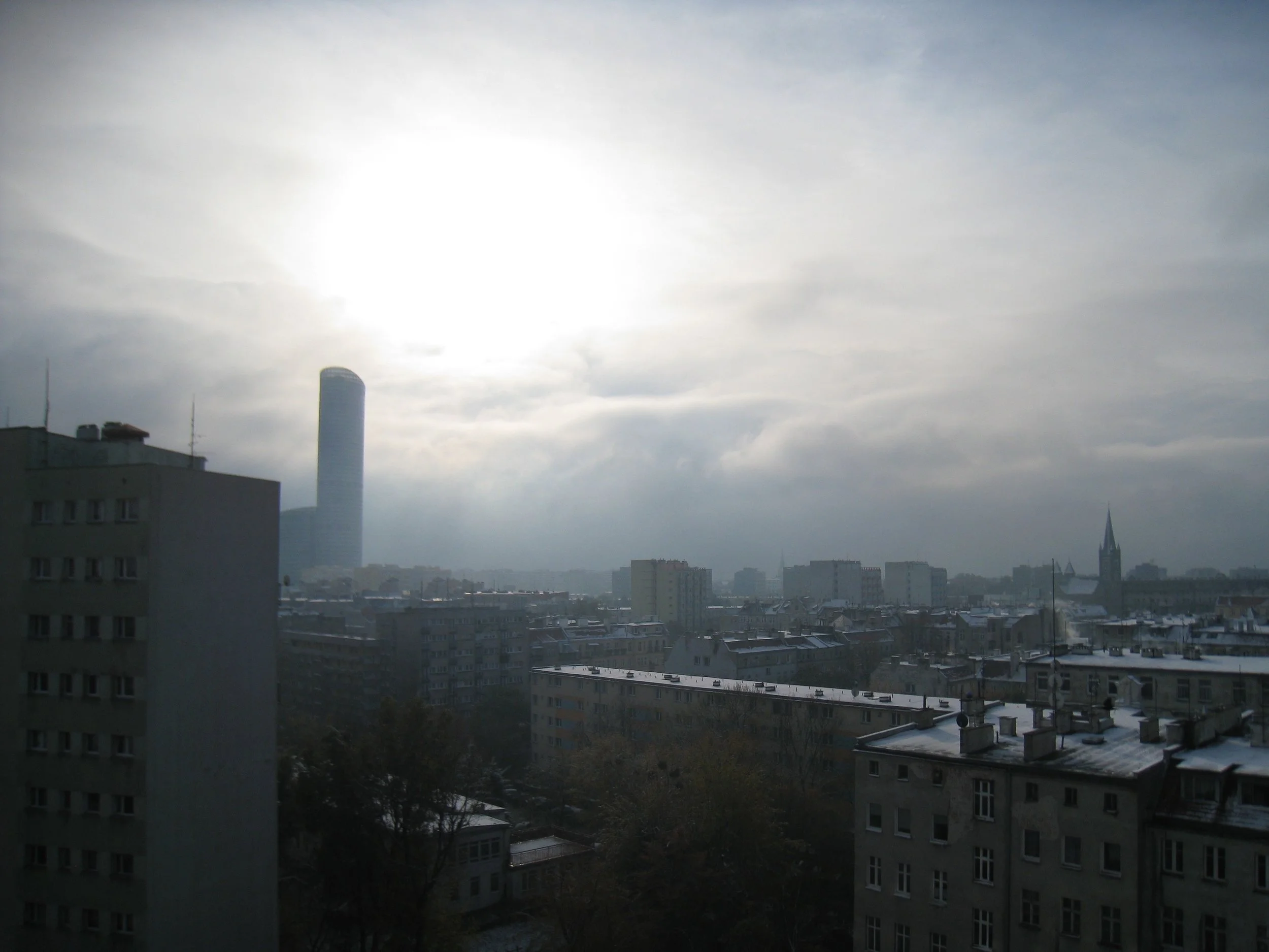 View of Wroclaw from my apartment in Poland
