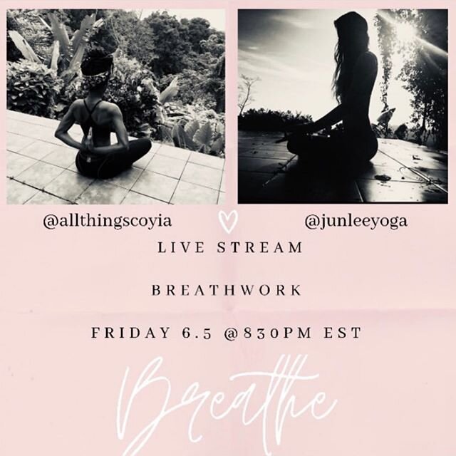 Going live this Friday with @allthingscoyia to share the power of breath work with her community. ❤️ May it serve as a tool to help stay connected, empowered, and to heal as we navigate through these times together.