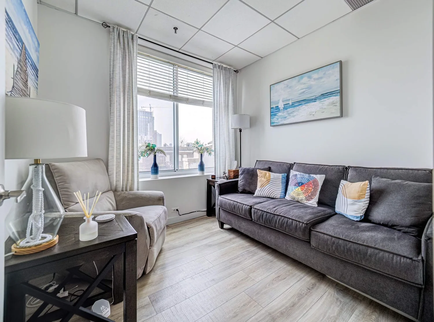 A private session room at Anchor Therapy's Hoboken, NJ in-person therapy office