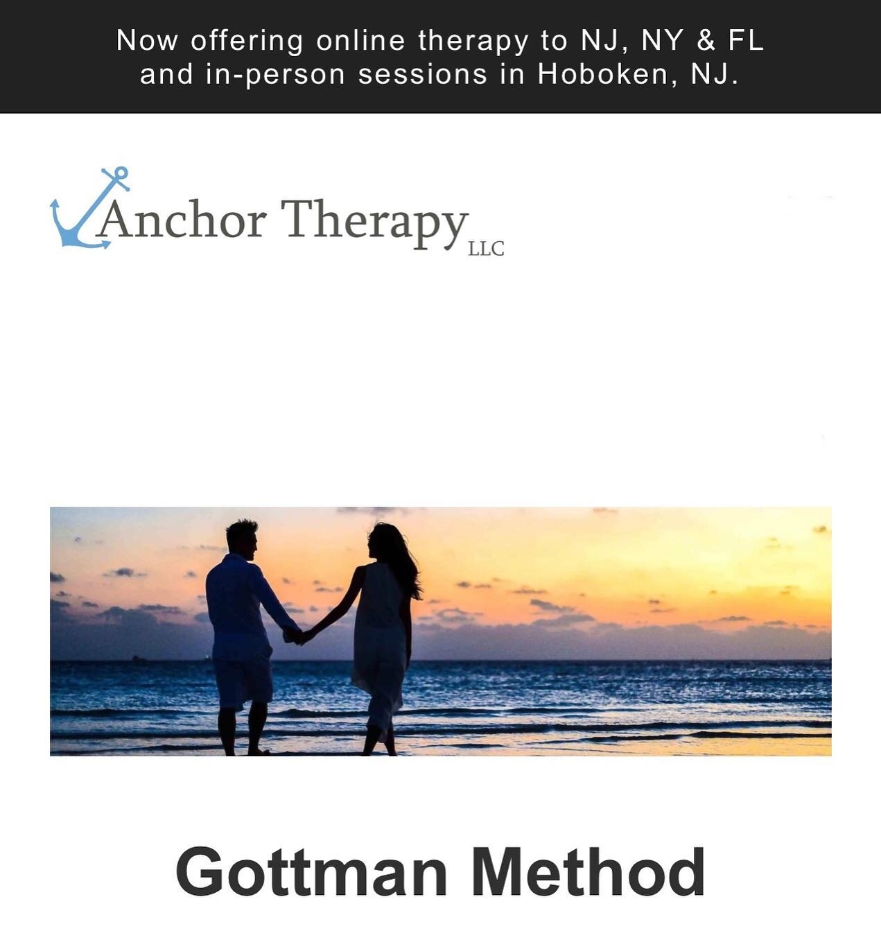 We&rsquo;re proud to offer Gottman Therapy at Anchor Therapy as it provides evidence-based couples therapy techniques developed by Drs. John and Julie Gottman! 

Here are some key points to consider when incorporating Gottman Therapy into your practi