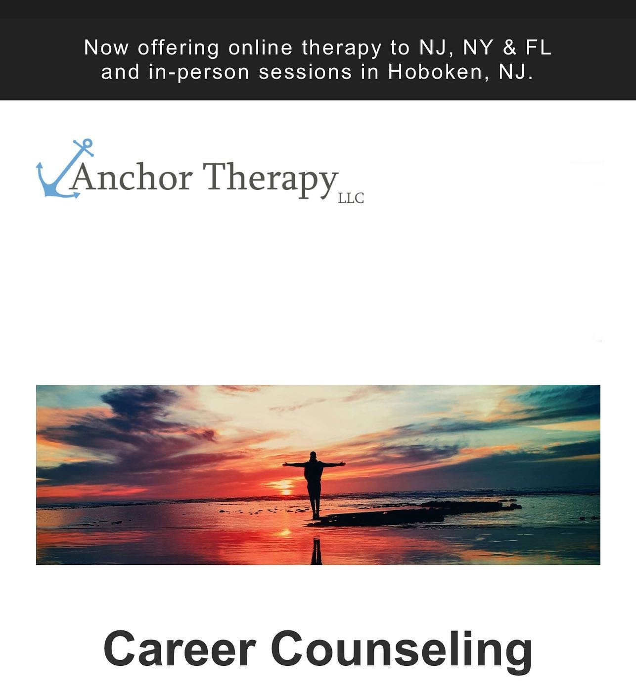 At Anchor Therapy, we offer career therapy. Career counseling encompasses various important aspects that help individuals make informed decisions about their career paths. 

Here are some key components of career counseling:

⚓Self-Assessment: This i