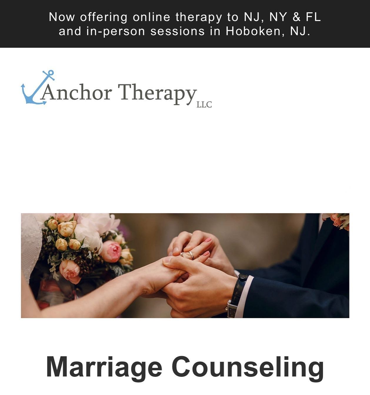 Did you know we offer marriage counseling at Anchor Therapy? Marriage counseling, also known as couples therapy, typically involves several key components aimed at addressing relationship issues and improving communication and understanding between p