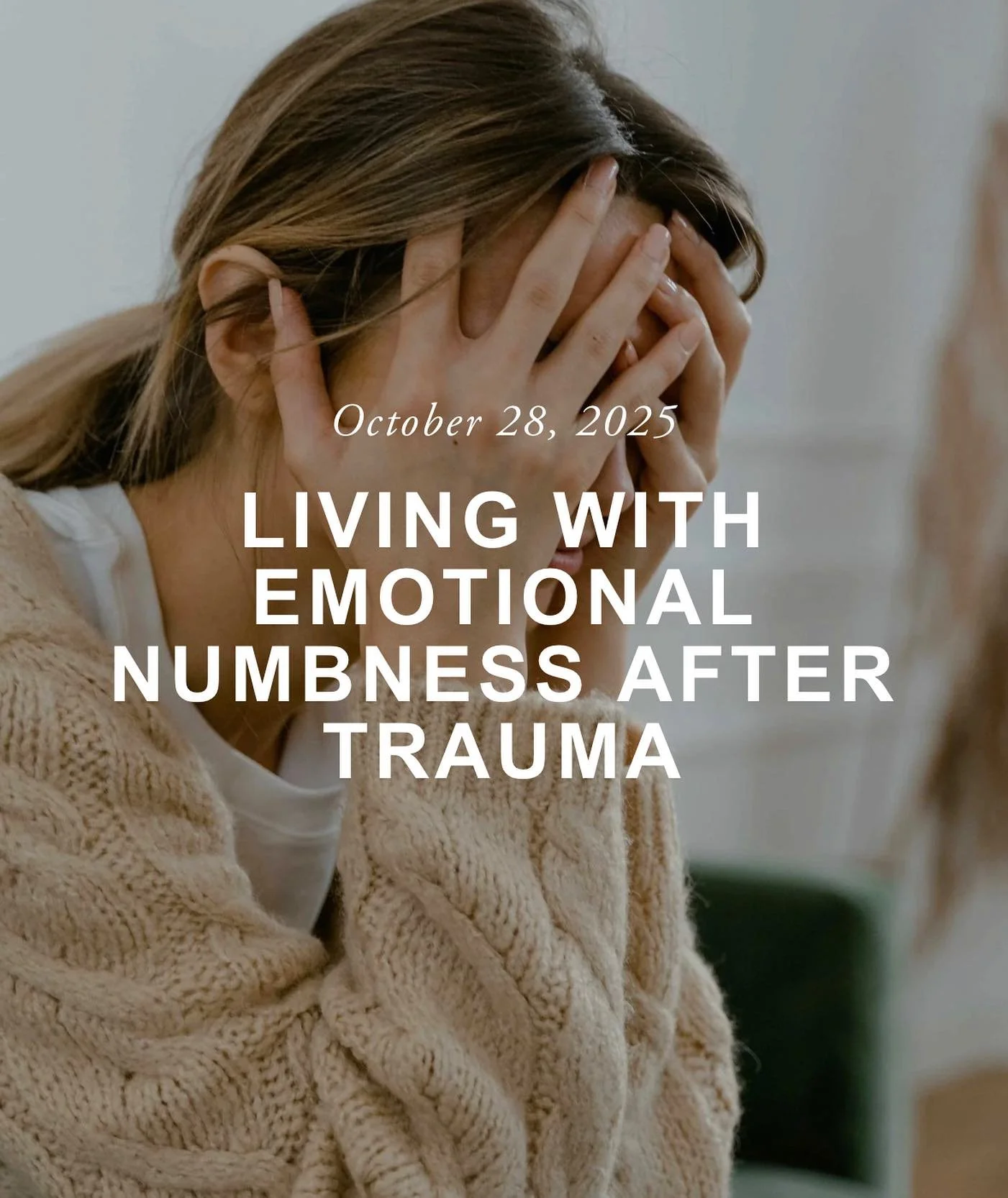 If you&rsquo;re struggling with emotional numbness after trauma, you are not alone.

&ldquo;For many survivors of trauma, the world does not just simply feel different, it actually feels muted. Emotions that once came easily may now seem distant or e