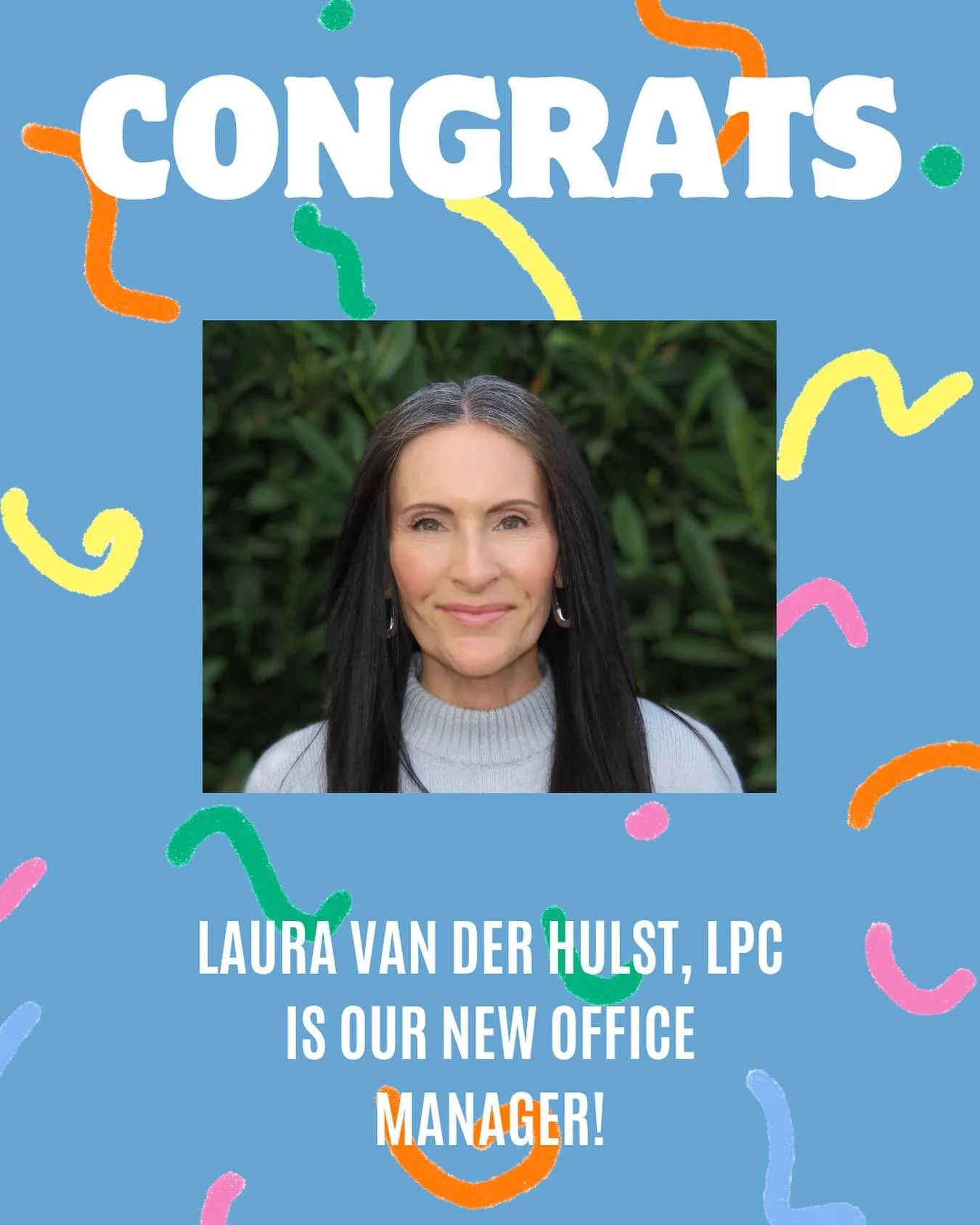 We&rsquo;re so excited to announce that Laura van der Hulst, LPC is stepping into a new role as Anchor Therapy&rsquo;s Office Manager! 💙

Laura brings her compassion, organization, and leadership to this position; helping us continue to support our 
