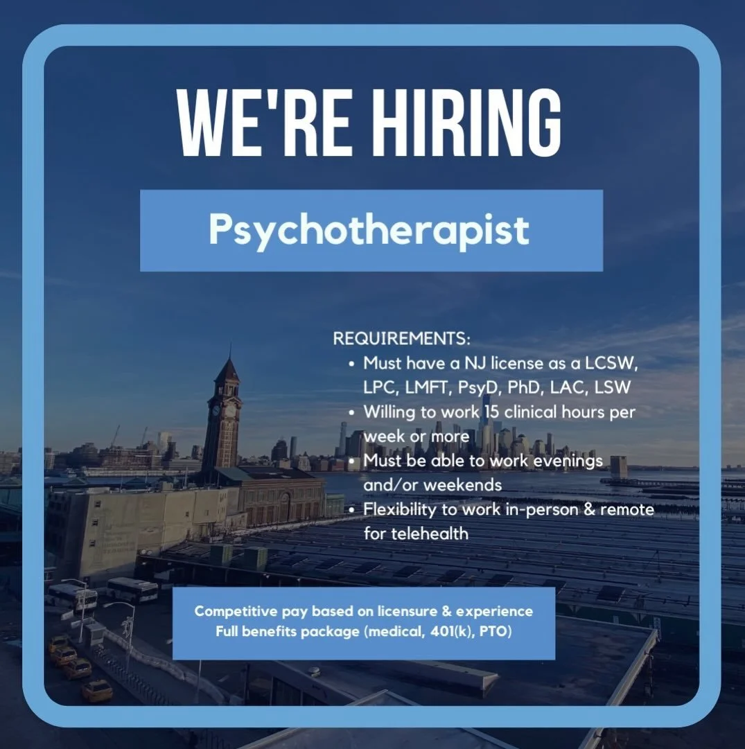 ⚓ Anchor Therapy is Hiring Licensed Psychotherapists ⚓

We&rsquo;re growing and looking for thoughtful, compassionate clinicians to join our New Jersey-based group practice. We welcome part-time and full-time LSW, LCSW, LAC, LPC, LMFT, PsyD, and PhD 