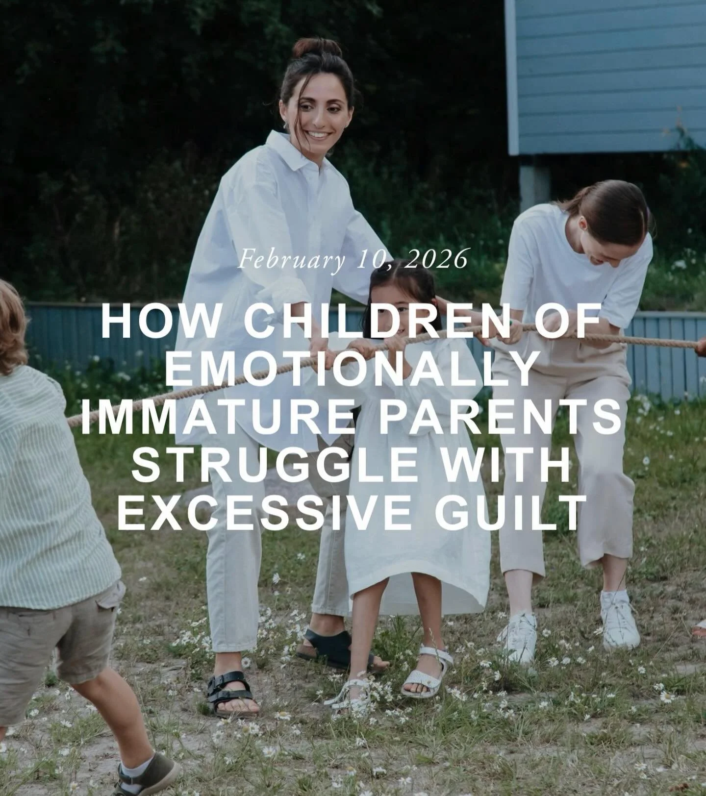 If you struggle with excessive guilt as a child of an emotionally immature parent, this blog is for you!

&ldquo;Growing up with emotionally immature parents can leave deep, invisible scars which is one of the most common being a pervasive sense of g