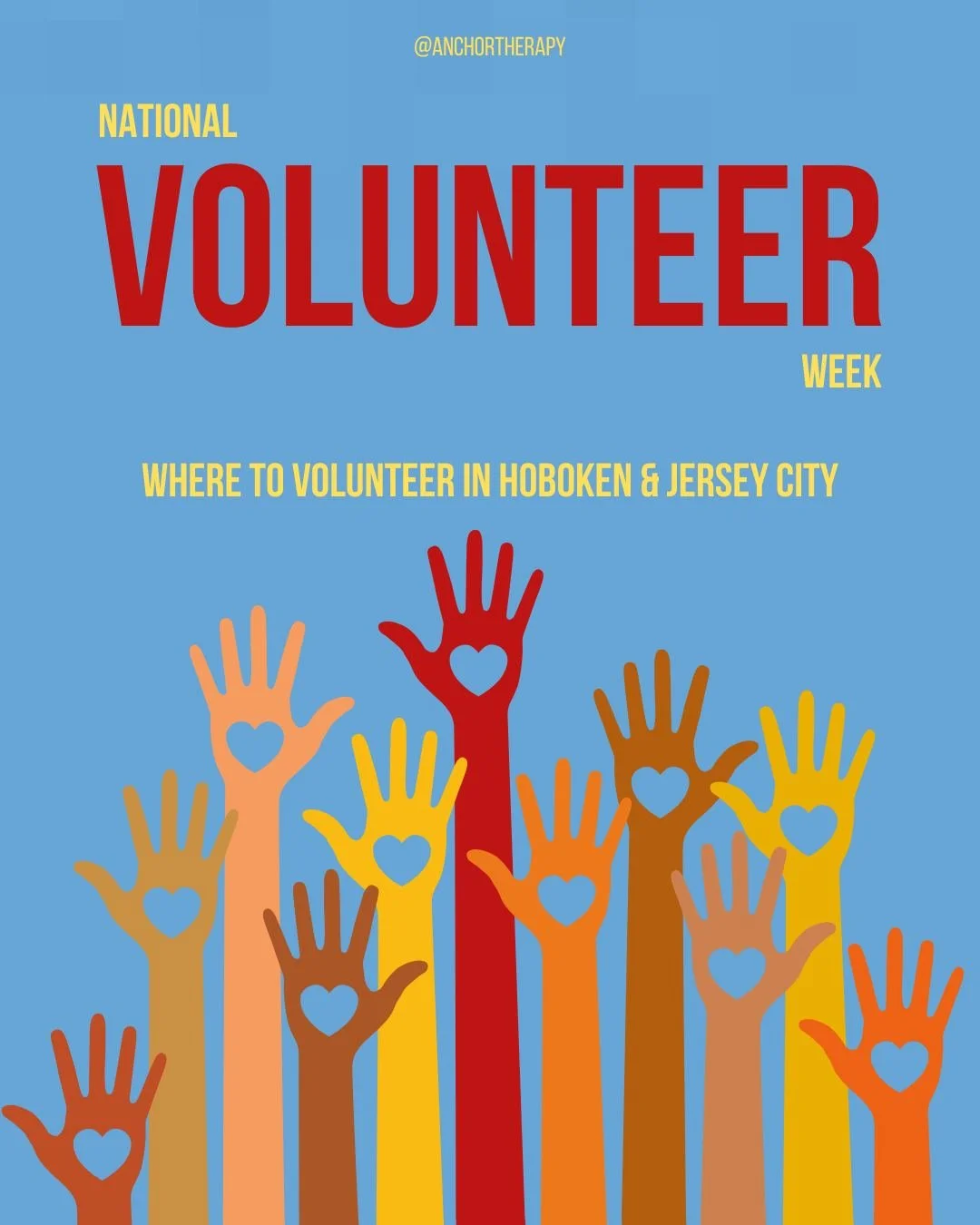 Happy National Volunteer Week from Anchor Therapy. Volunteering is more than giving time to others. It&rsquo;s a way to build connection, create meaning, and step outside of our own daily pressures. Acts of service can support mental well being by re