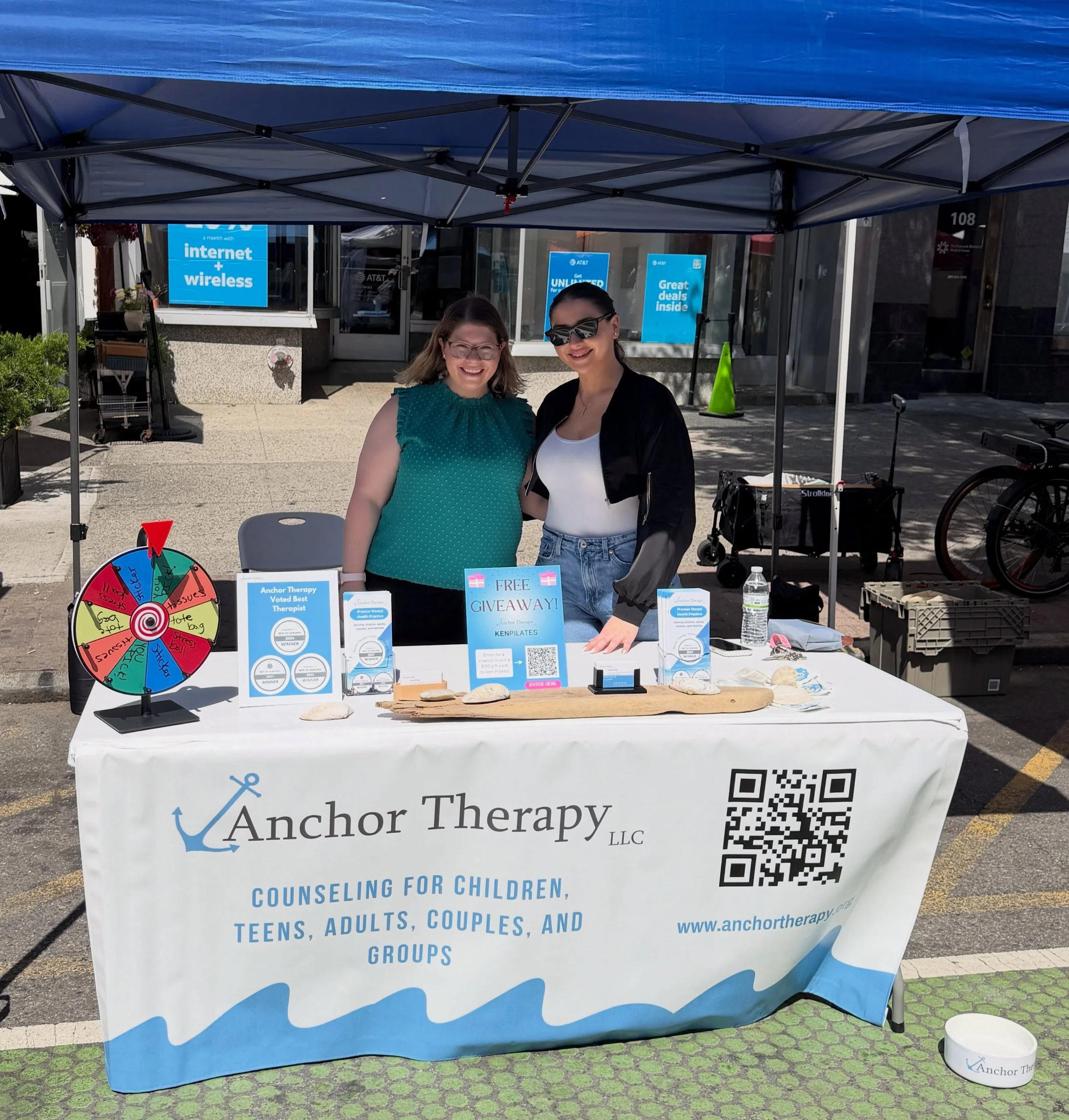 Come find us at the Hoboken Art &amp; Music Festival today! 

Stop by the Anchor Therapy booth located between 1-2 Streets to enter our giveaway for a chance to win a $150 gift card to @kenpilates and more amazing prizes. We would love to meet you in