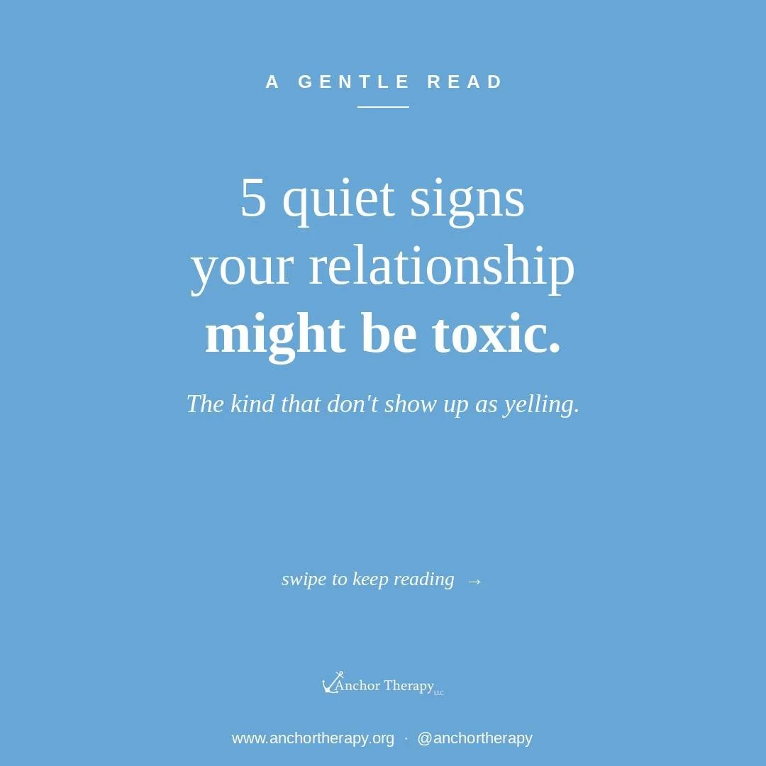 The loudest signs of a toxic relationship get all the attention. The yelling. The name-calling. The patterns that are easy to point to.

What's harder to spot are the quieter ones, the ones that creep in so slowly they start to feel normal. Swipe thr