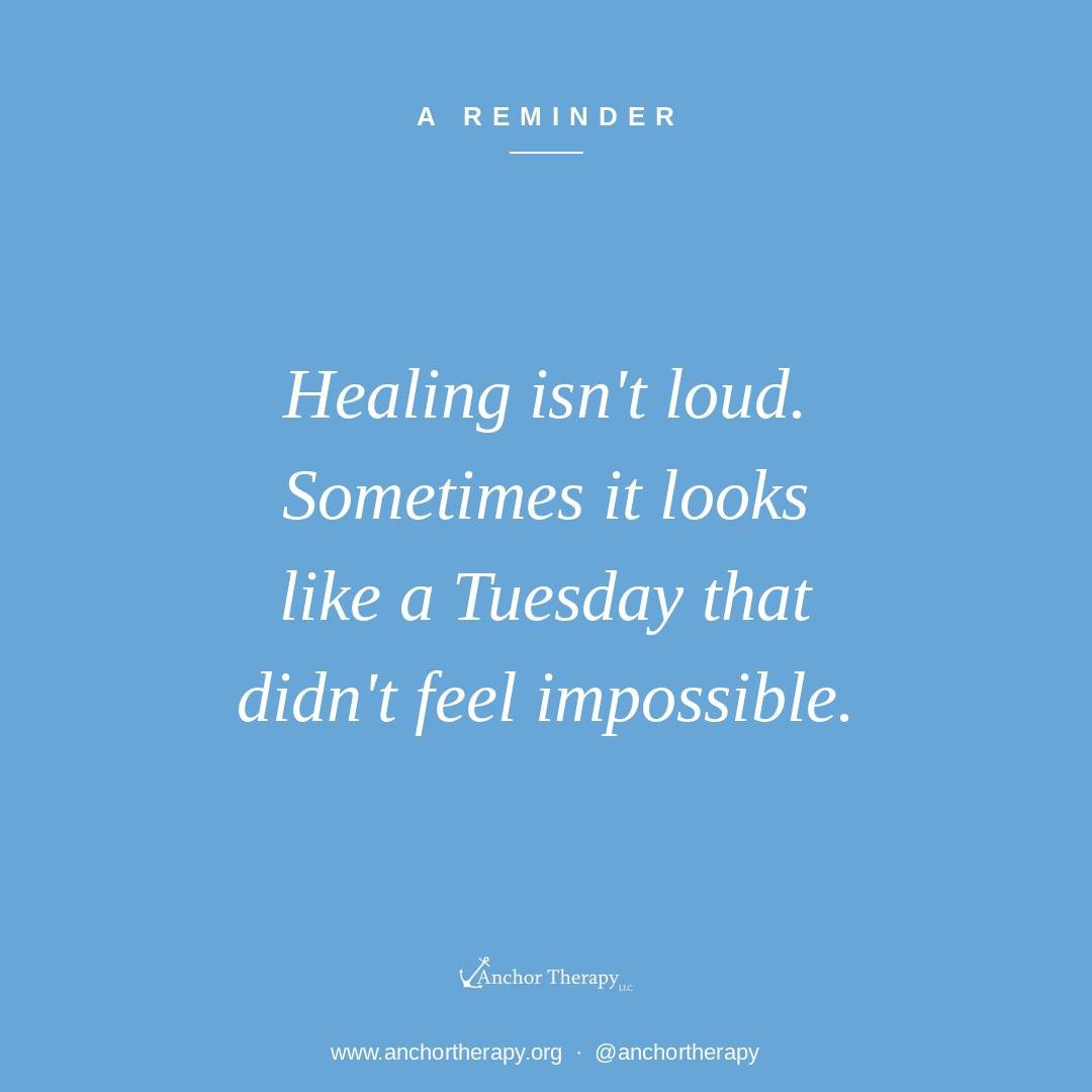 A reminder we share often with clients and find ourselves needing to hear too. 

Progress in mental health work is rarely cinematic. It's usually quiet, gradual, and easy to miss in real time: a morning that wasn't unmanageable, an afternoon you got 