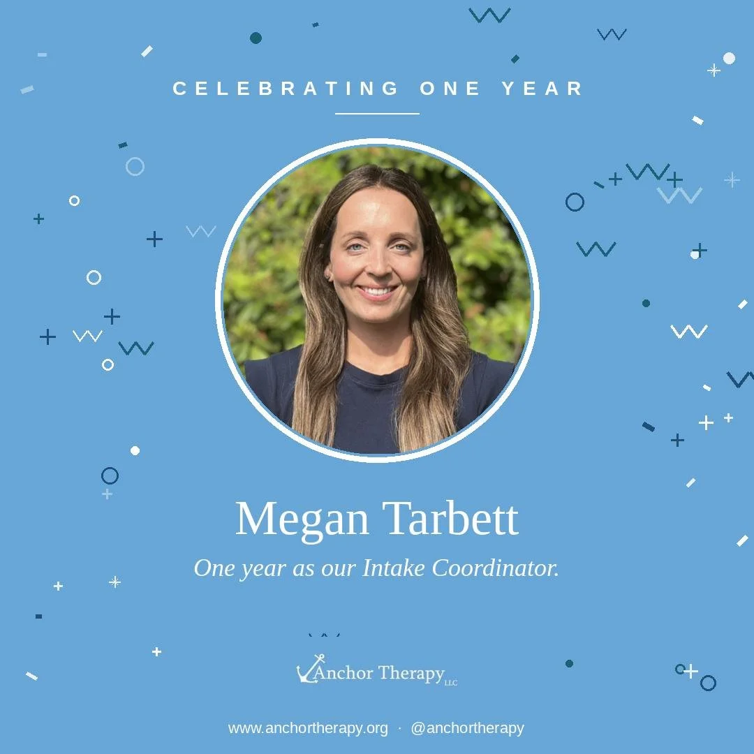 One year ago, Megan Tarbett joined our team as our Intake Coordinator, and we can't imagine the place without her. 🎉

If you've ever reached out to Anchor Therapy, Megan is the first person you connect with. Taking that first step toward therapy can