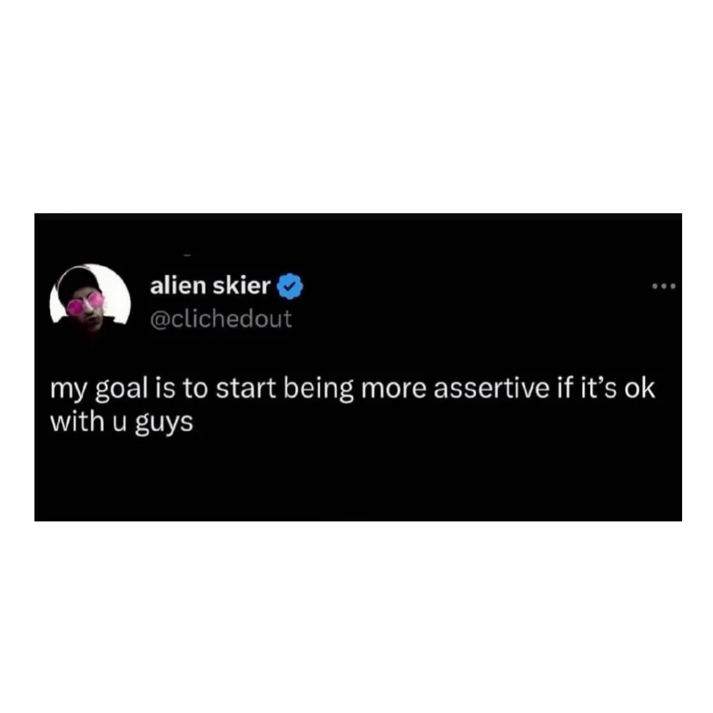 Peak assertiveness training right there, asking permission to be more assertive. Growth is not always a straight line, and sometimes the first step looks a little ironic.
.
.
.
#MentalHealthHumor #Assertiveness #TherapyMemes #RelatableContent #Hoboke