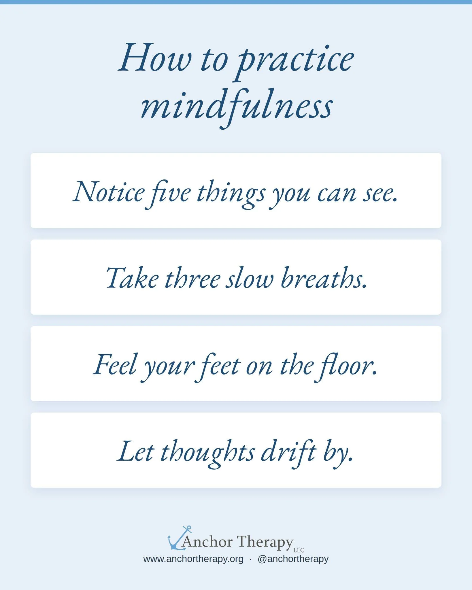 Mindfulness means paying attention to the present moment, with kindness toward whatever you find there. You don&rsquo;t need a quiet room or a free hour to try it.

Pick one of these small practices and see how it feels. Your mind will wander, and th