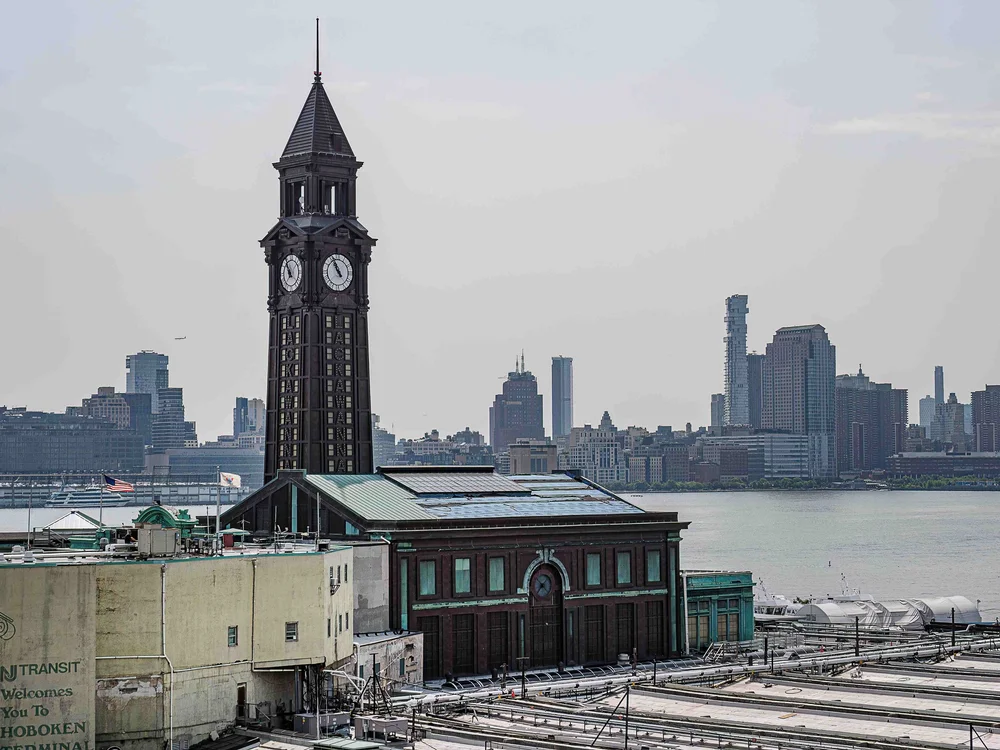 Hoboken waterfront with the NYC skyline