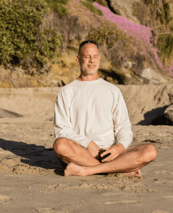 retired man on florida beach focusing on mental health
