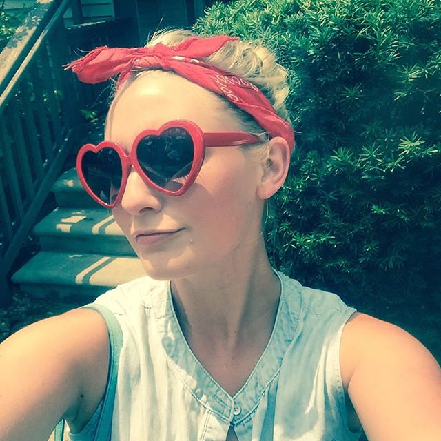 Me, helping Bens and Matt move into their summer apt. Liam: &quot;You look like Rosie the Riveter.&quot; I wasn't sure if hat was a good thing until I looked it up.
