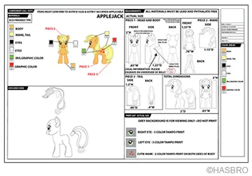  My Little Pony Puzzle Eraser Technical Drawing 
