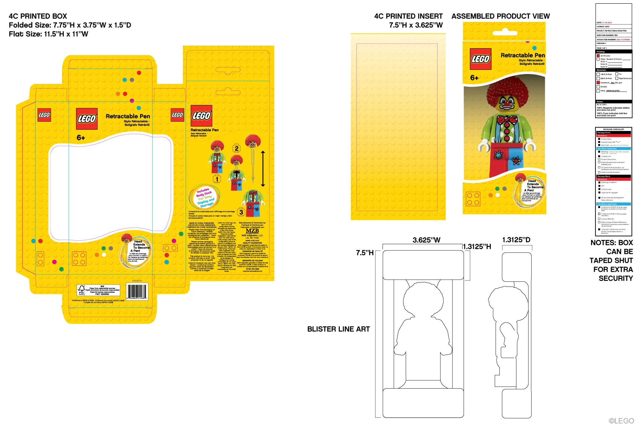  Lego Retractable Pen Window Box 