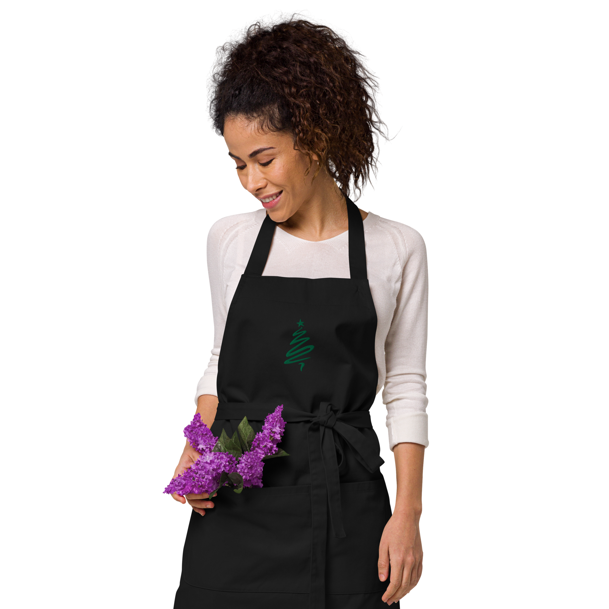 Christmas tree organic cotton apron