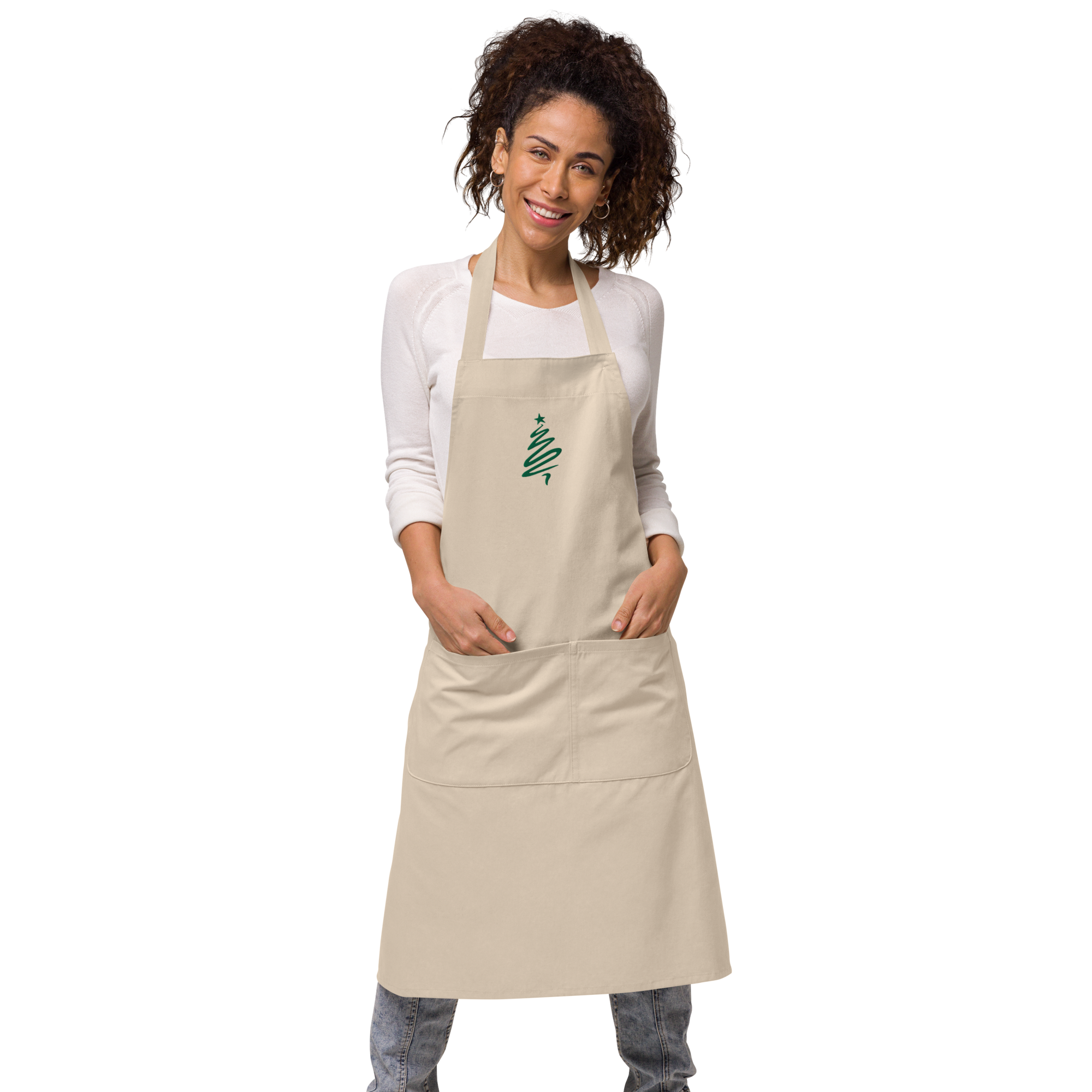 Christmas tree organic cotton apron