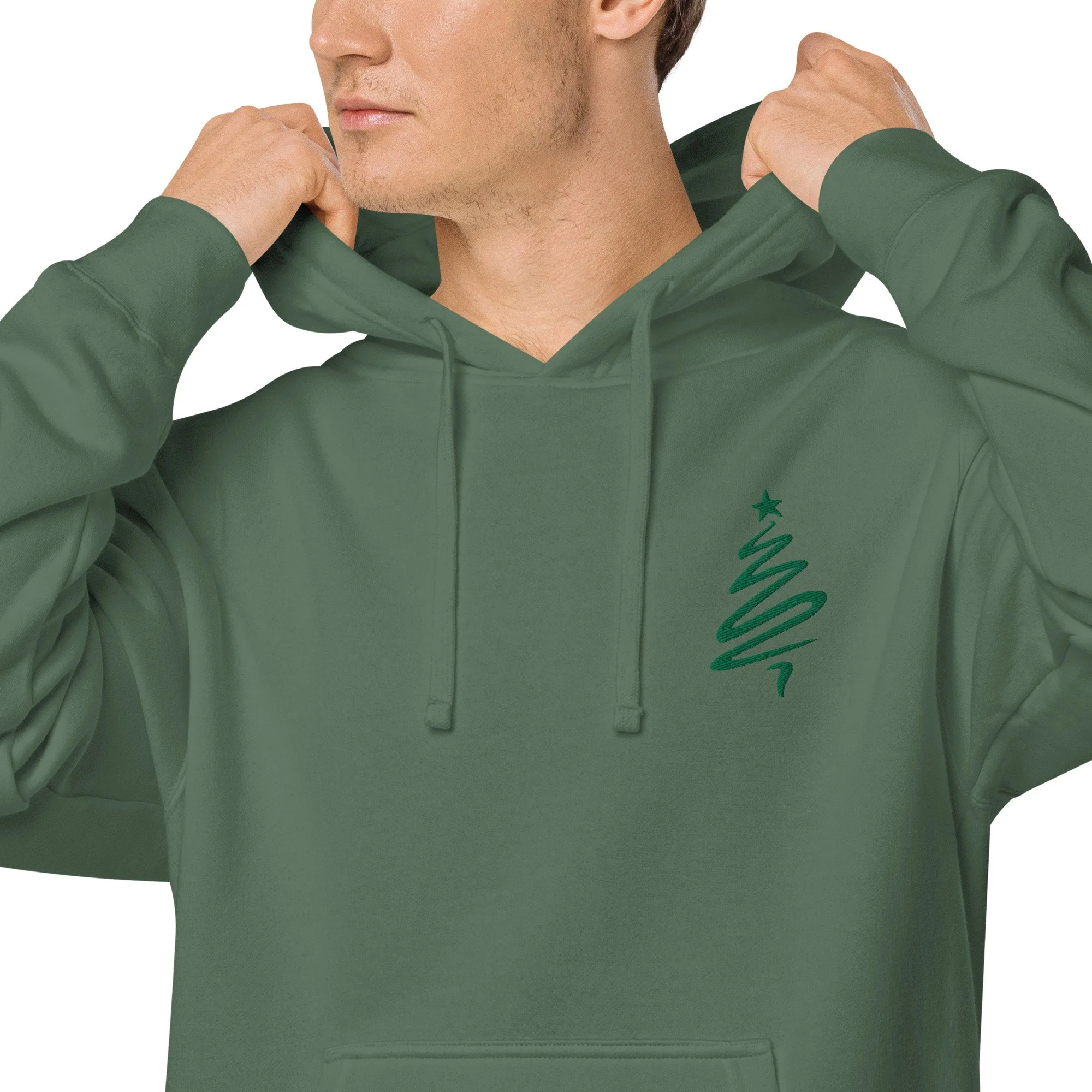 Christmas Tree unisex pigment-dyed hoodie