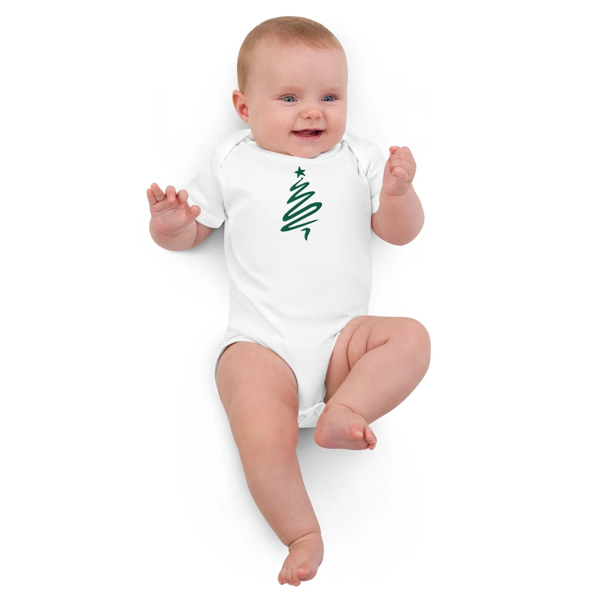 Christmas Tree organic cotton baby bodysuit