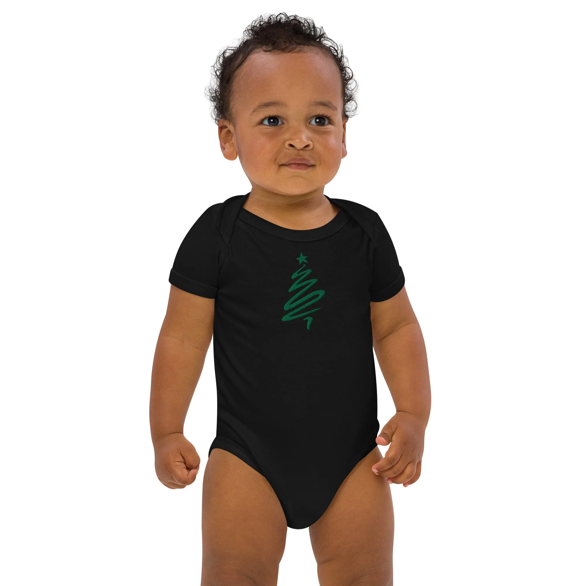 Christmas Tree organic cotton baby bodysuit