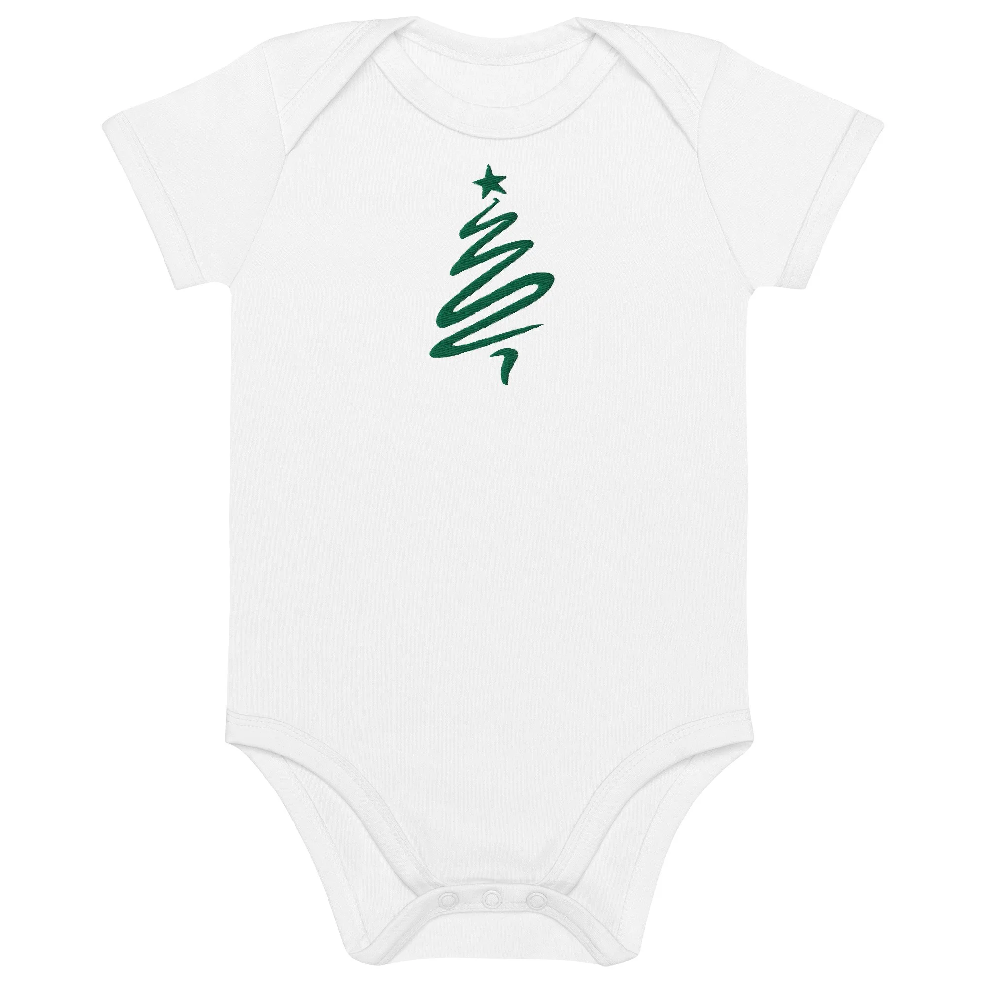 Christmas Tree organic cotton baby bodysuit