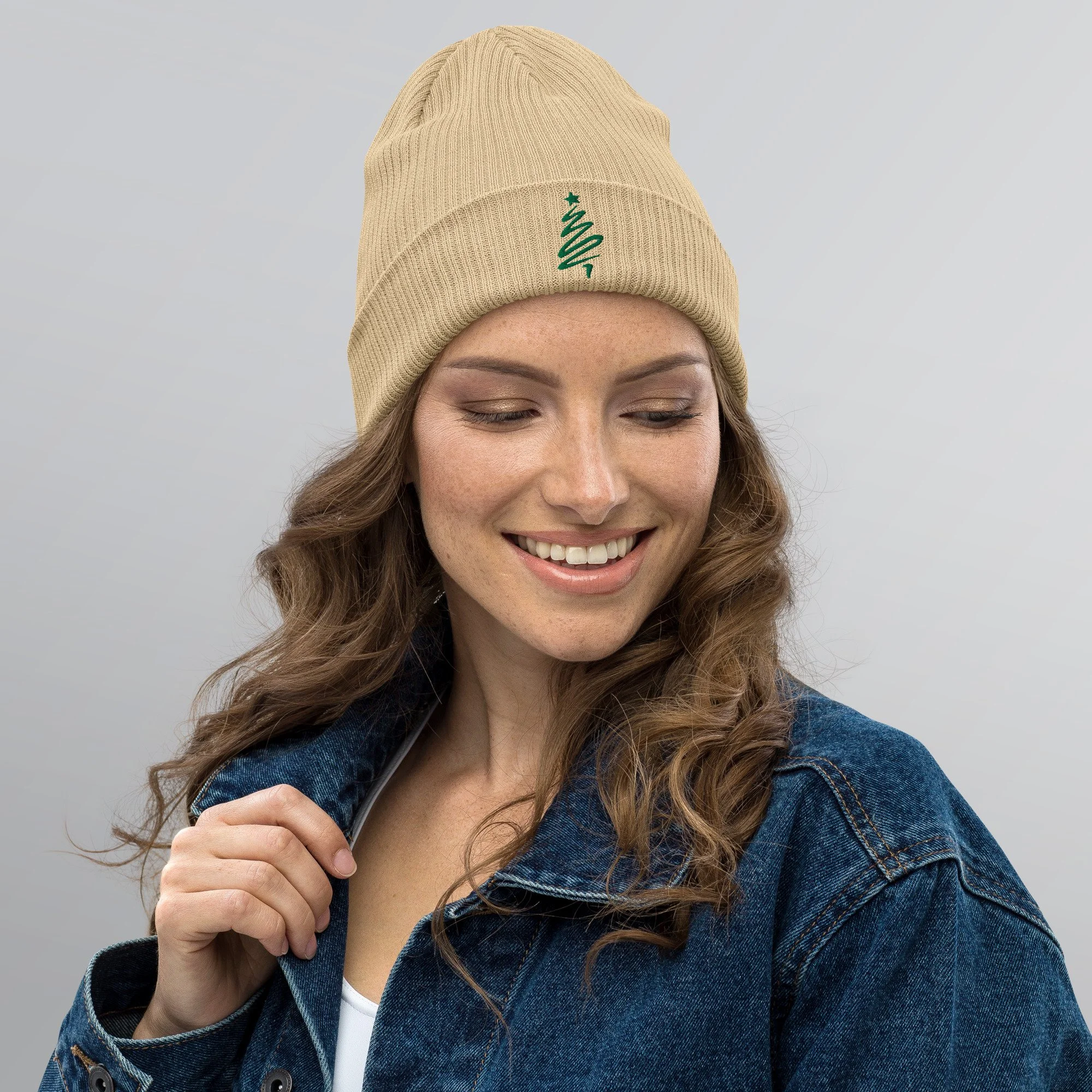 Christmas Tree organic ribbed beanie