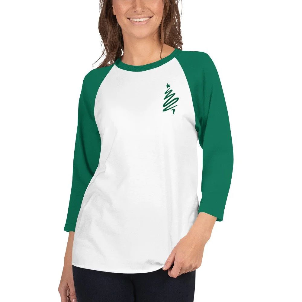 Christmas Tree 3/4 sleeve raglan shirt